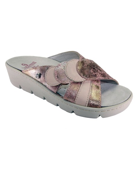 S 1057 Cipria - Calzatura comoda, plantare estraibile - Vera pelle