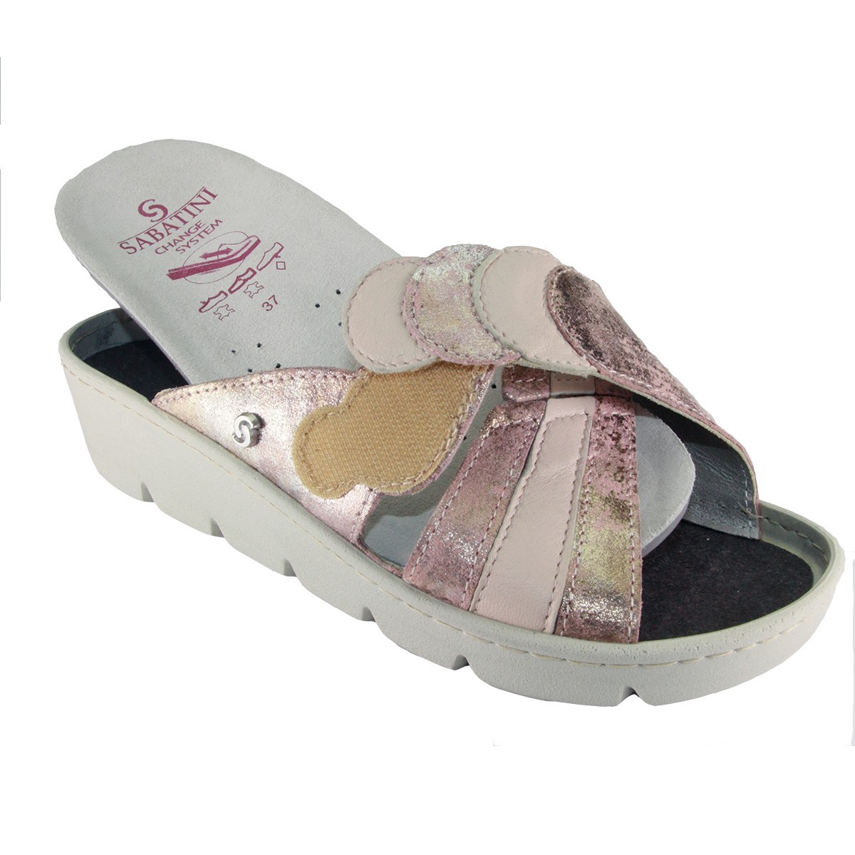S 1057 Cipria - Calzatura comoda, plantare estraibile - Vera pelle