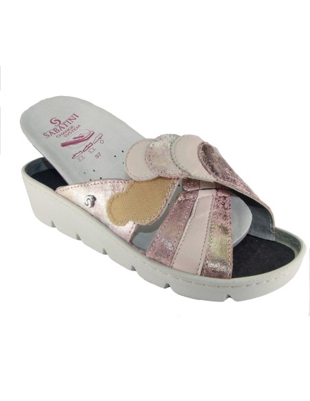 S 1057 Cipria - Calzatura comoda, plantare estraibile - Vera pelle