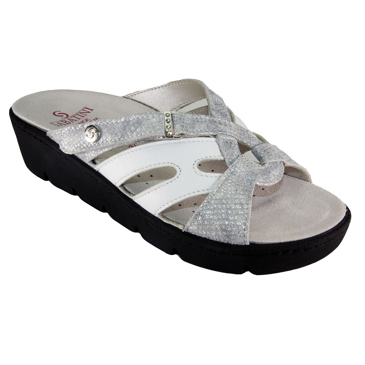 S 1058 Bianco Onice - Calzatura comoda, plantare estraibile - Vera pelle