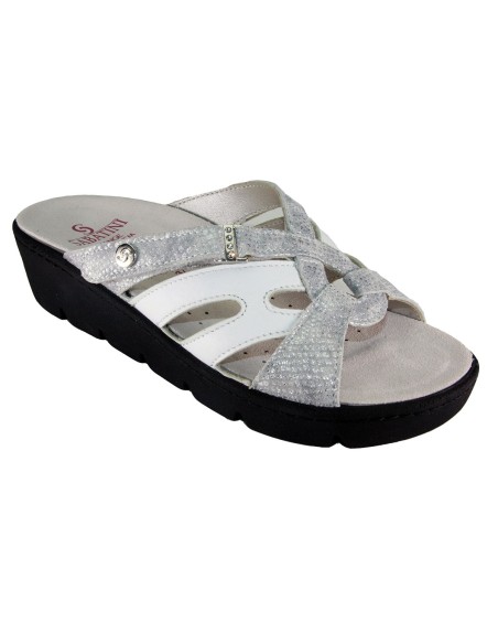 S 1058 Bianco Onice - Calzatura comoda, plantare estraibile - Vera pelle