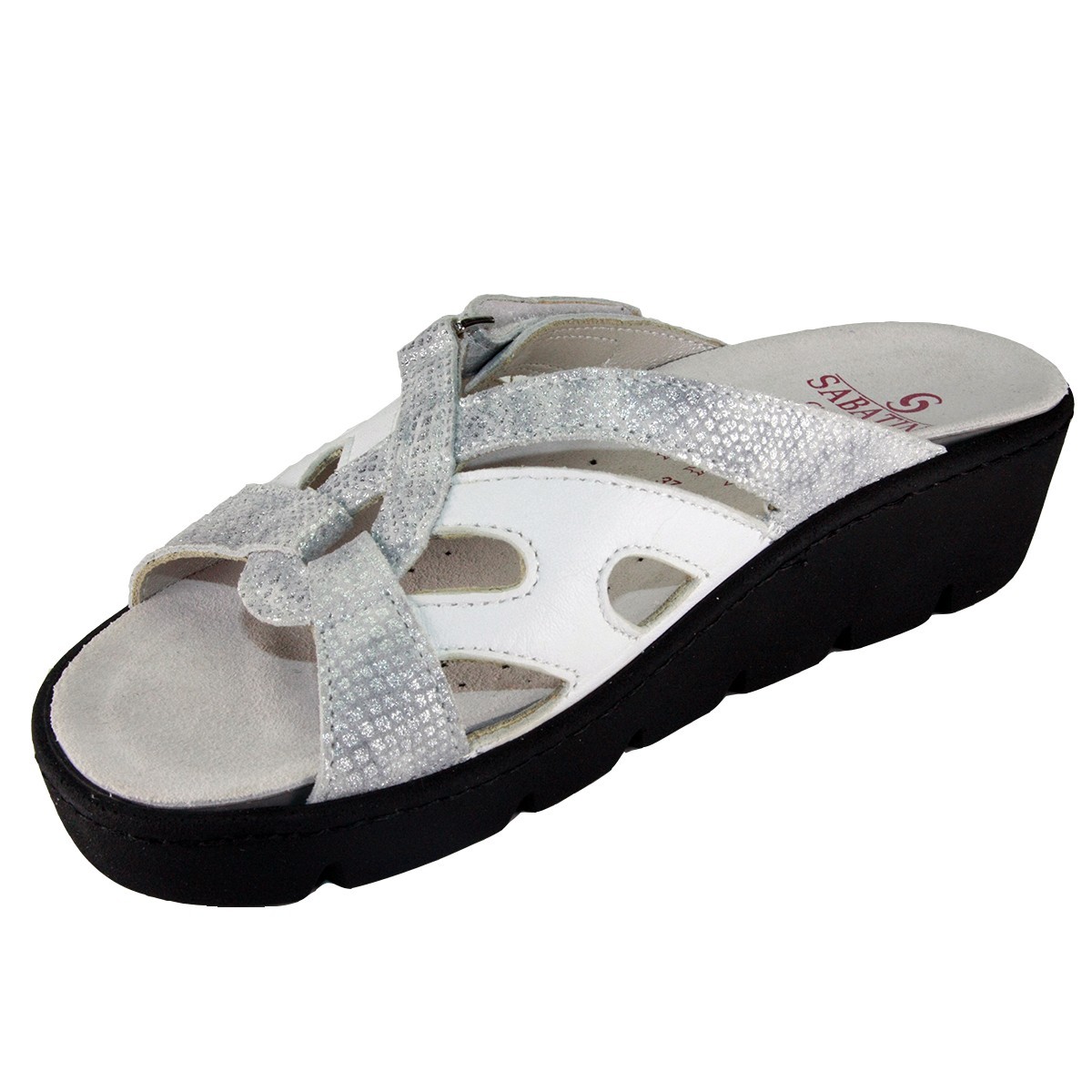 S 1058 Bianco Onice - Calzatura comoda, plantare estraibile - Vera pelle