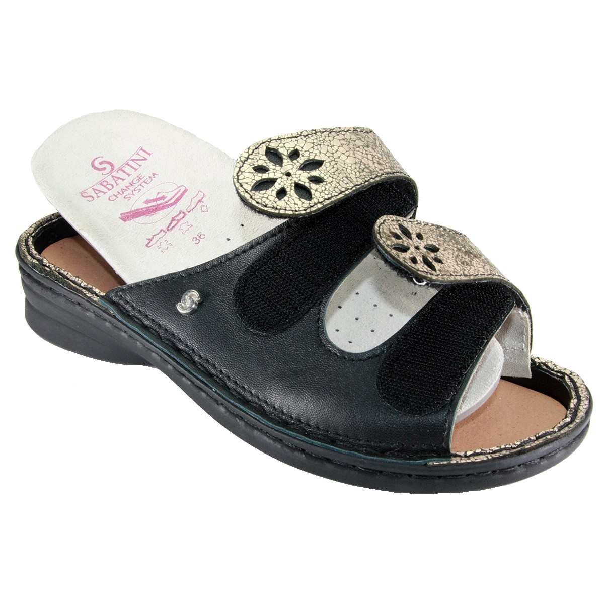 Sabatini S 57 R Oro Nero - Calzatura comoda, plantare estraibile - Vera pelle