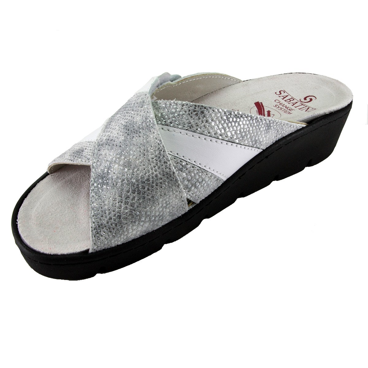 S 1057 Bianco Onice - Calzatura comoda, plantare estraibile - Vera pelle