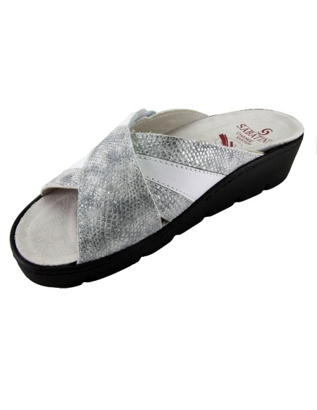 S 1057 Bianco Onice - Calzatura comoda, plantare estraibile - Vera pelle