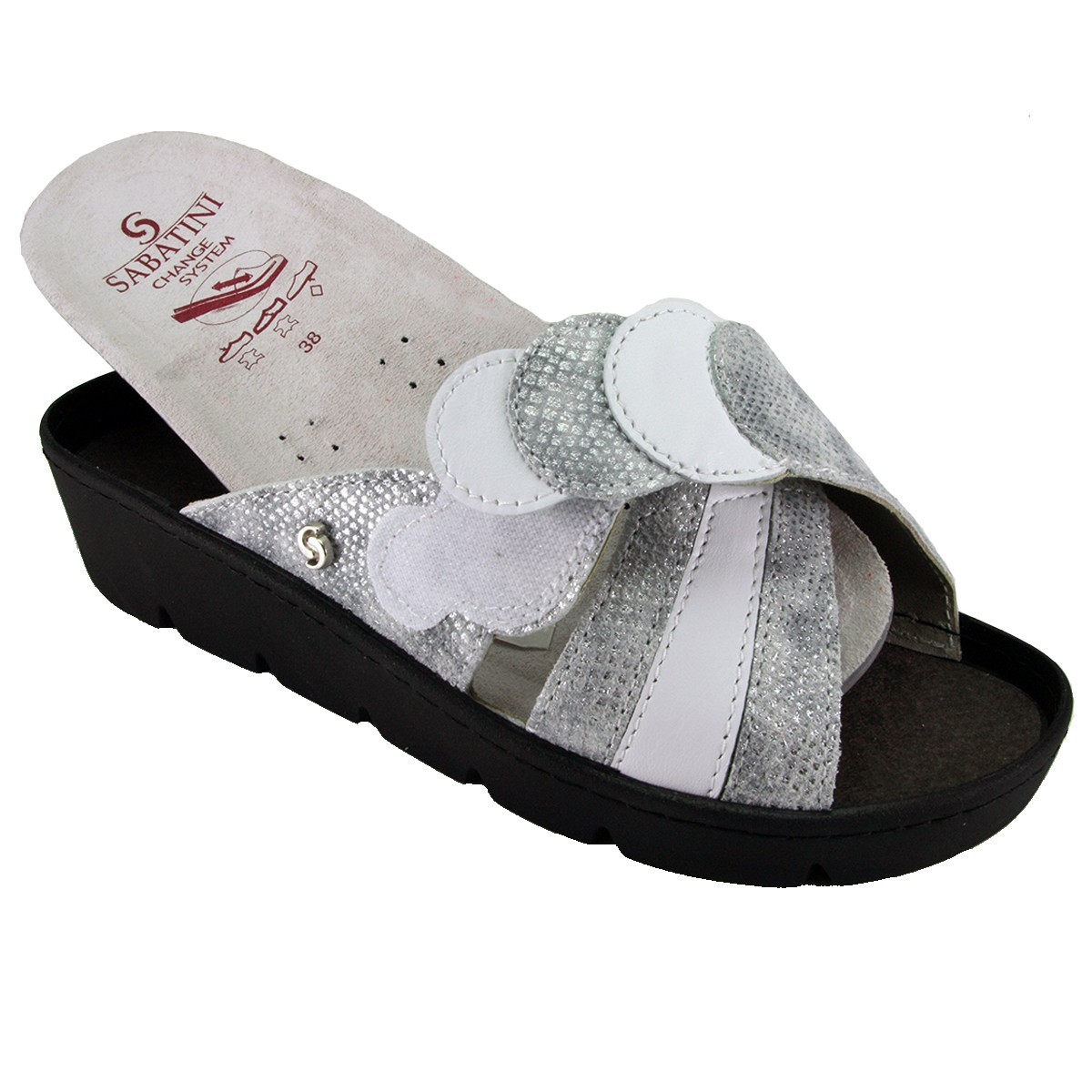 S 1057 Bianco Onice - Calzatura comoda, plantare estraibile - Vera pelle