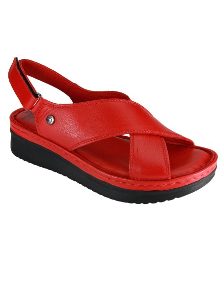 Sabatini 6000 Rosso Nappa Pelle - Novità 2019 - Sandalo comodo morbidissimo e pratico - Vera pelle