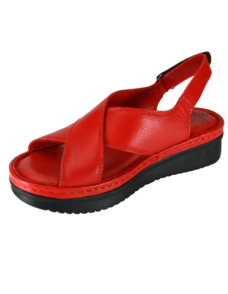 Sabatini 6000 Rosso Nappa Pelle - Novità 2019 - Sandalo comodo morbidissimo e pratico - Vera pelle