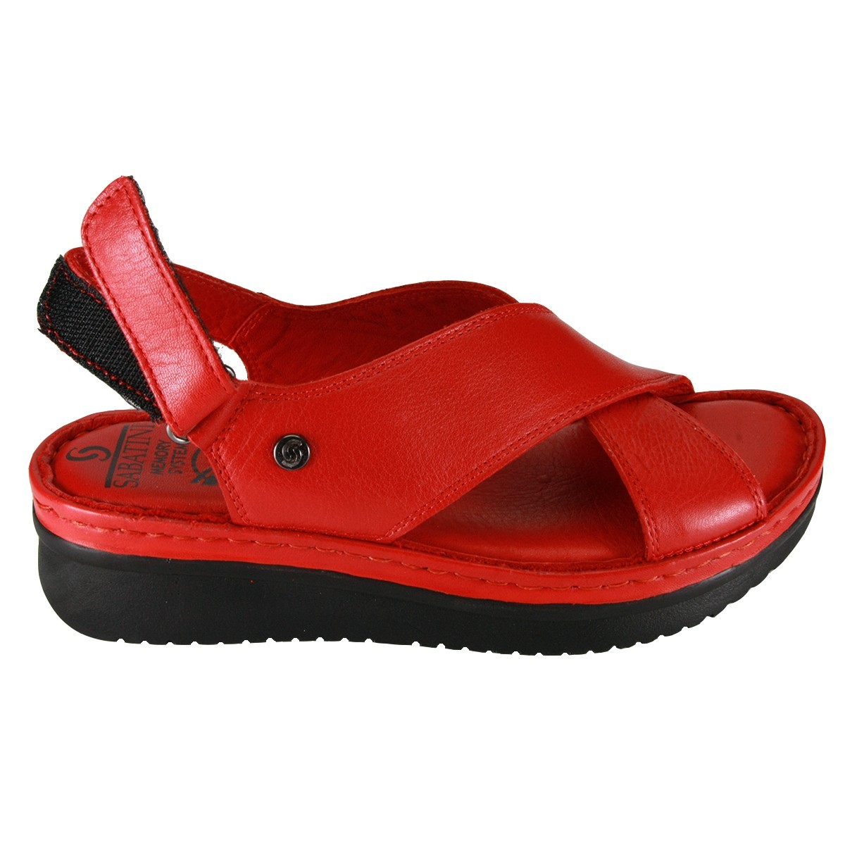 Sabatini 6000 Rosso Nappa Pelle - Novità 2019 - Sandalo comodo morbidissimo e pratico - Vera pelle