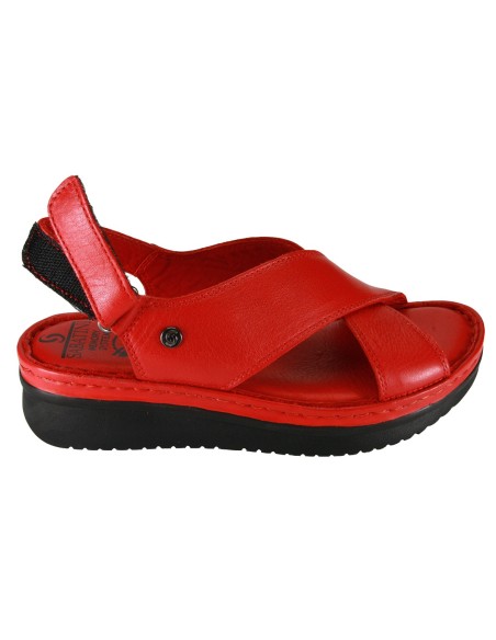 Sabatini 6000 Rosso Nappa Pelle - Novità 2019 - Sandalo comodo morbidissimo e pratico - Vera pelle