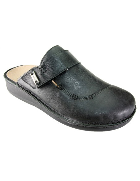 Hergos H 450 Nero - La comodità al maschile. Sabot dalla linea più classica plantare estraibile - Vera pelle