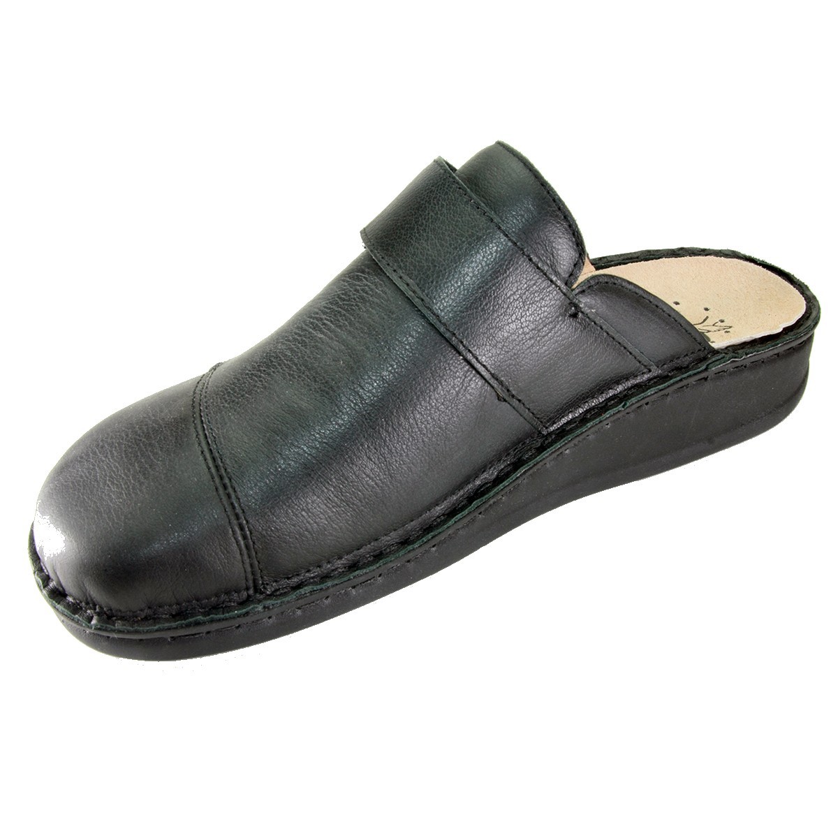 Hergos H 450 Nero - La comodità al maschile. Sabot dalla linea più classica plantare estraibile - Vera pelle