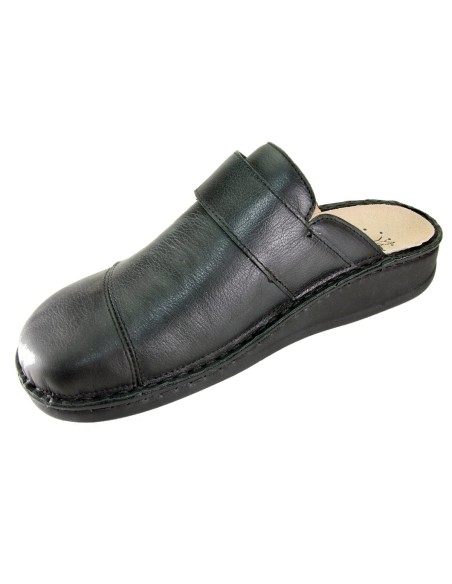 Hergos H 450 Nero - La comodità al maschile. Sabot dalla linea più classica plantare estraibile - Vera pelle