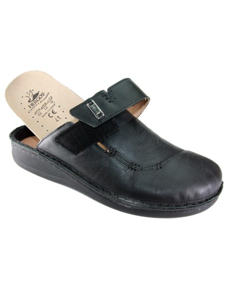 Hergos H 450 Nero - La comodità al maschile. Sabot dalla linea più classica plantare estraibile - Vera pelle