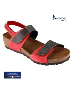 Sabatini 4006 Testa di Moro / Rosso - Sandalo comodo con doppio strappo- Vera pelle