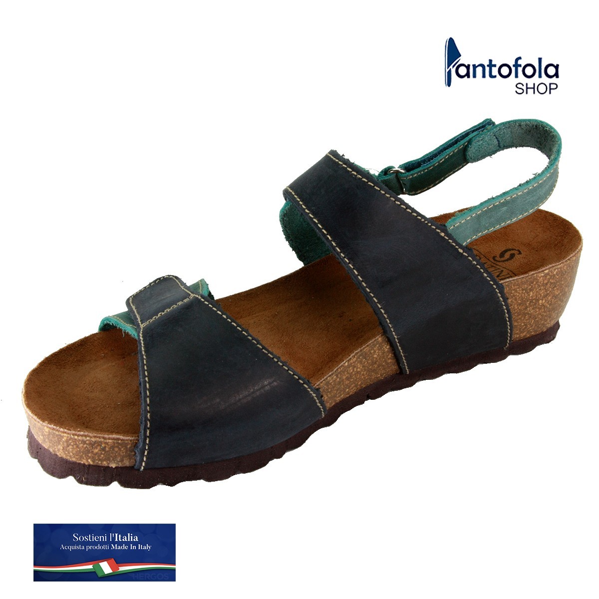 Sabatini 4006 Testa di Moro / Rosso - Sandalo comodo con doppio strappo- Vera pelle