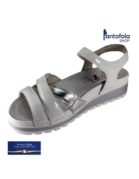 Sabatini S 2003 Bianco Argento Laminato - Calzatura comoda, plantare estraibile - Vera pelle