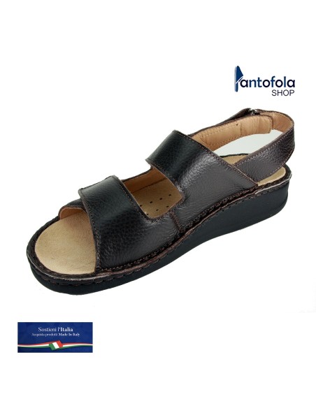 Hergos H 441 Nero - La comodità al maschile. Ciabatta dalla linea più classica plantare estraibile - Vera pelle