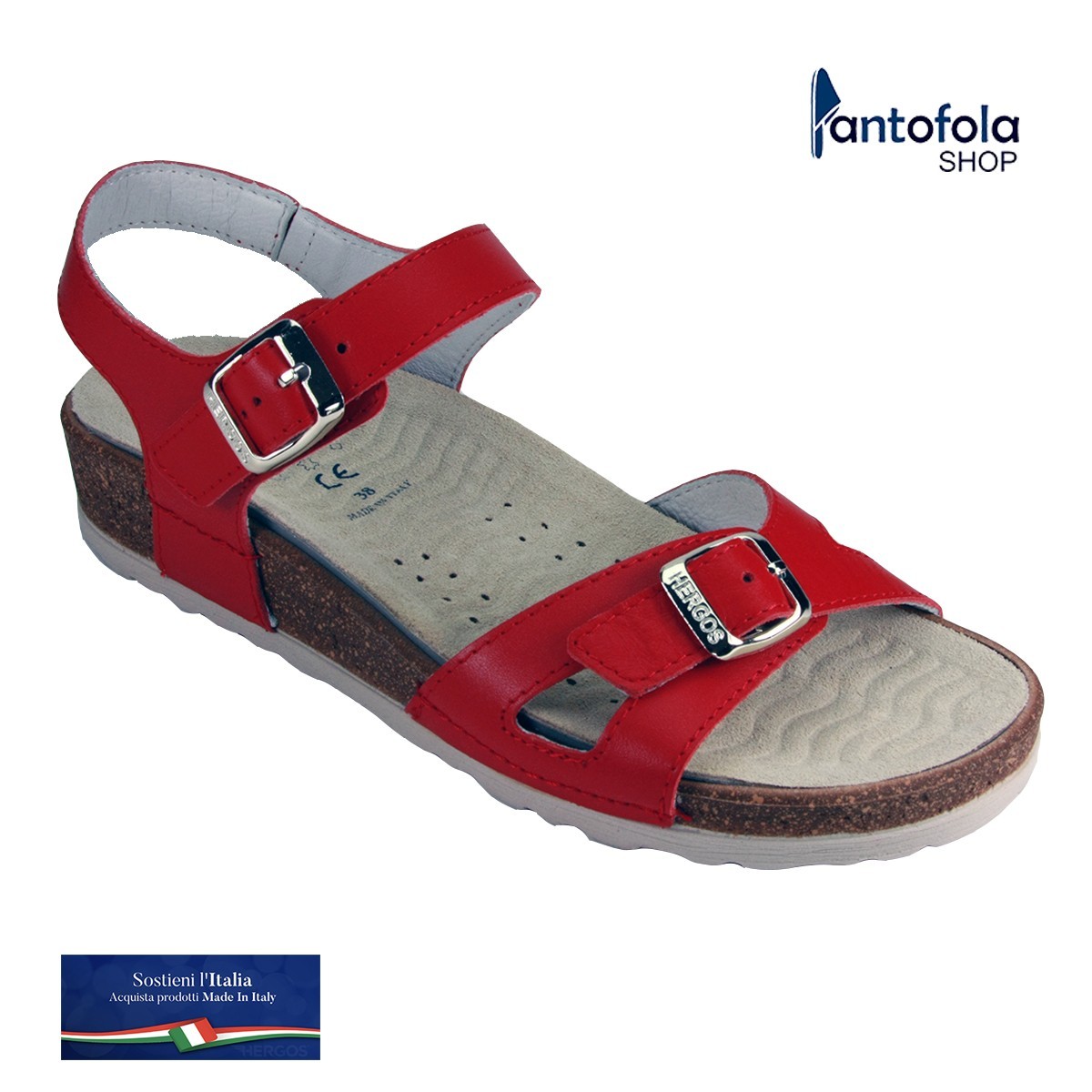Hergos H 092 Multicolor Laminato - Calzatura pratica e comoda, plantare estraibile - Vera pelle