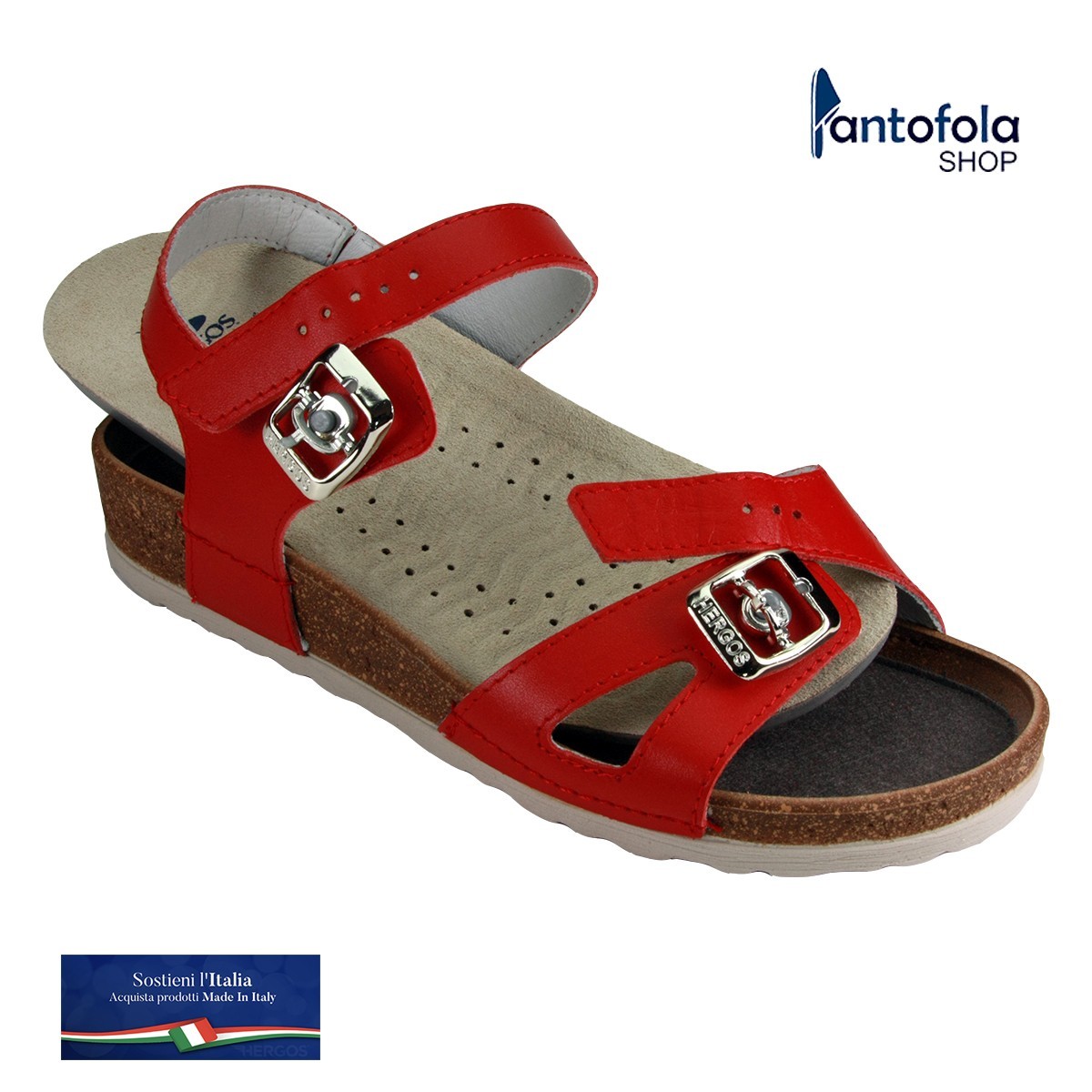 Hergos H 092 Multicolor Laminato - Calzatura pratica e comoda, plantare estraibile - Vera pelle