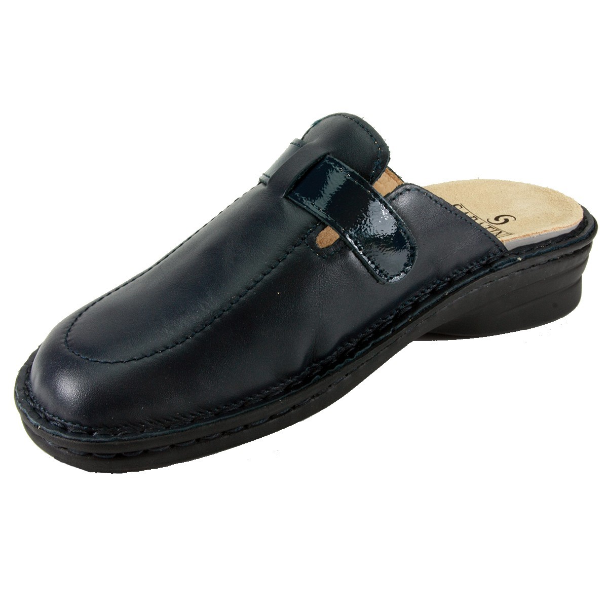Sabatini 1829 Blu Gloss - Calzatura sabot comoda invernale e mezza stagione, vera pelle