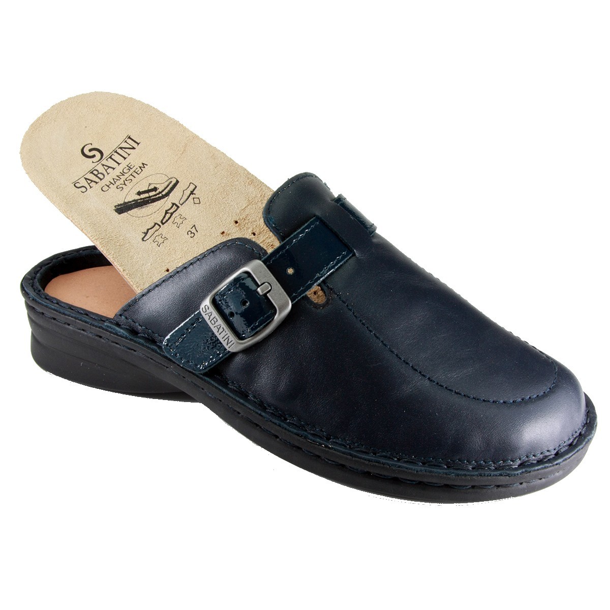 Sabatini 1829 Blu Gloss - Calzatura sabot comoda invernale e mezza stagione, vera pelle