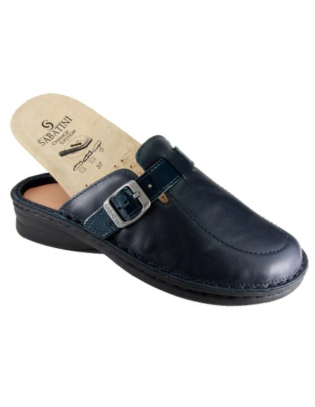 Sabatini 1829 Blu Gloss - Calzatura sabot comoda invernale e mezza stagione, vera pelle