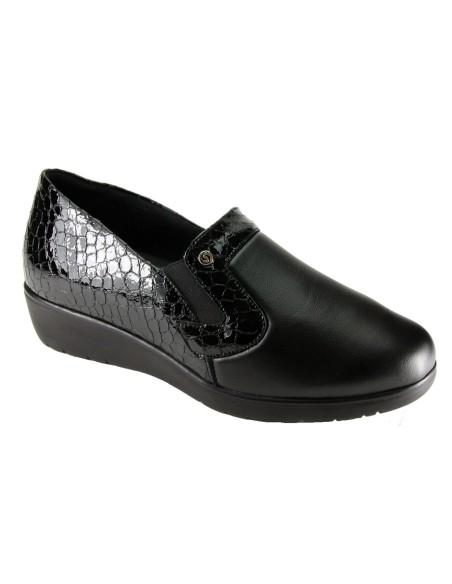 Sabatini S 7204 Nero Nappa Camoscio- Scarpa comoda ed elegante, vera pelle e plantare estraibile