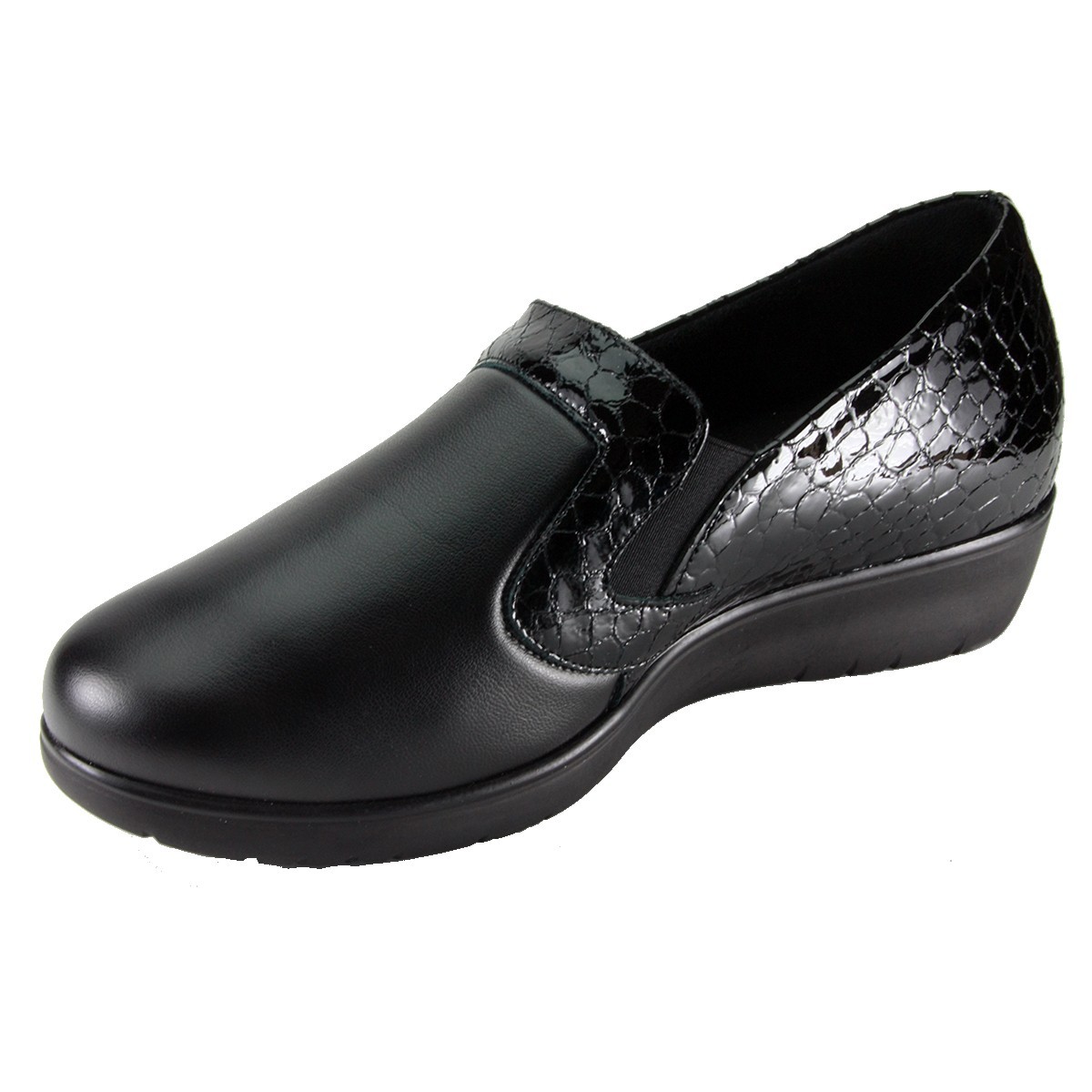 Sabatini S 7204 Nero Nappa Camoscio- Scarpa comoda ed elegante, vera pelle e plantare estraibile