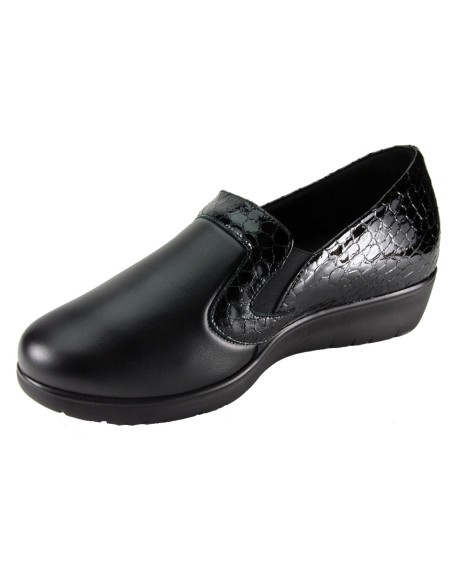 Sabatini S 7204 Nero Nappa Camoscio- Scarpa comoda ed elegante, vera pelle e plantare estraibile