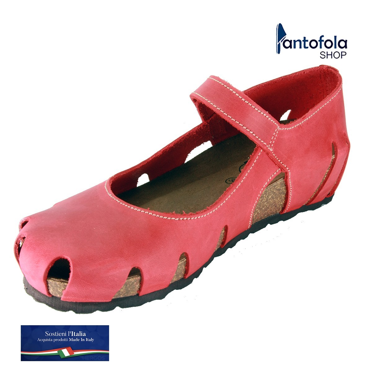 Sabatini 4011 Rosso Crazy - Sandalo comodo - Vera pelle