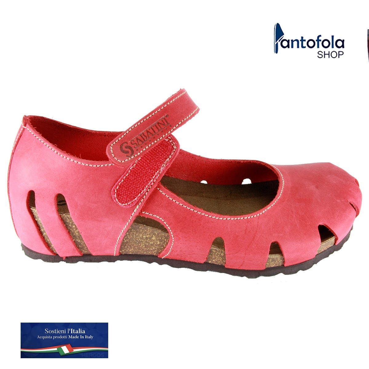 Sabatini 4011 Rosso Crazy - Sandalo comodo - Vera pelle