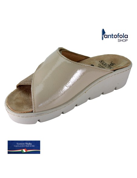 S 1067 Panna Naplack - Calzatura comoda, plantare estraibile - Vera pelle