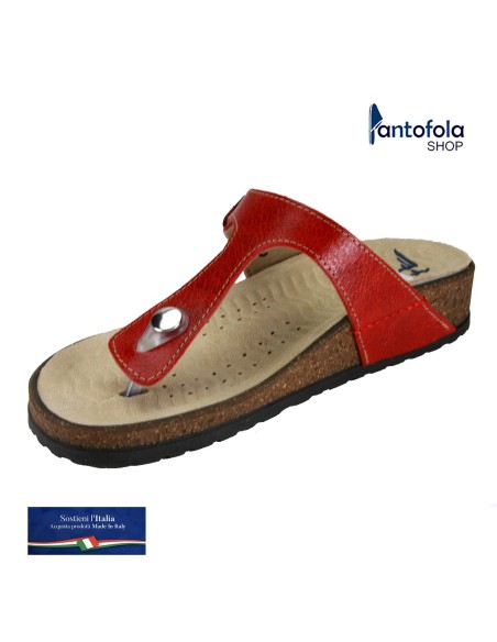 Hergos H 074 Rosso Dakar - Calzatura infradito comoda, plantare estraibile