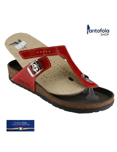 Hergos H 074 Rosso Dakar - Calzatura infradito comoda, plantare estraibile