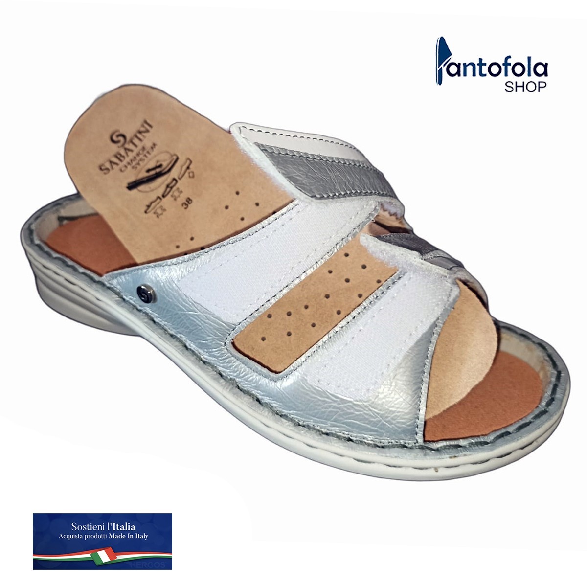 Sabatini S 110 Beige - Calzatura comoda, plantare estraibile - Vera pelle