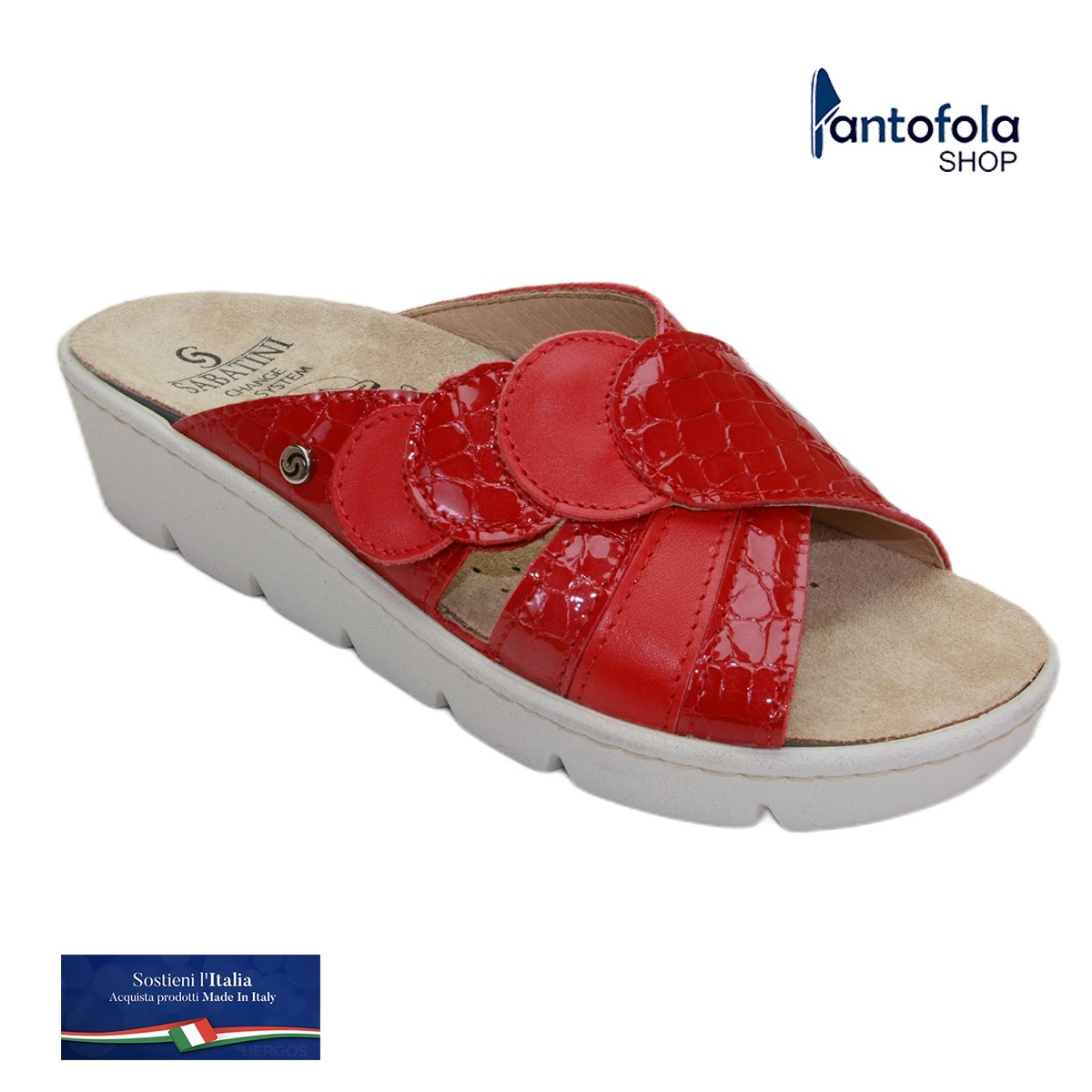 S 1057 Rosso Nairobi - Calzatura comoda, plantare estraibile - Vera pelle