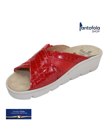 S 1057 Rosso Nairobi - Calzatura comoda, plantare estraibile - Vera pelle