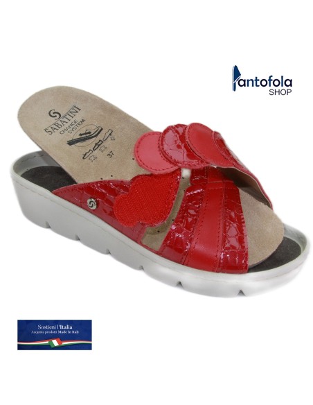 S 1057 Rosso Nairobi - Calzatura comoda, plantare estraibile - Vera pelle