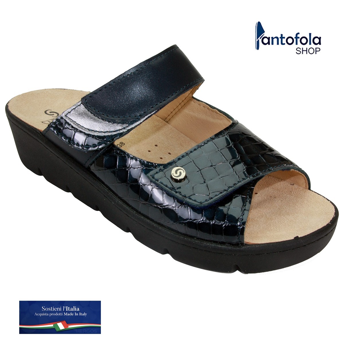 S 1070 Blu Nairobi - Calzatura comoda, plantare estraibile - Vera pelle