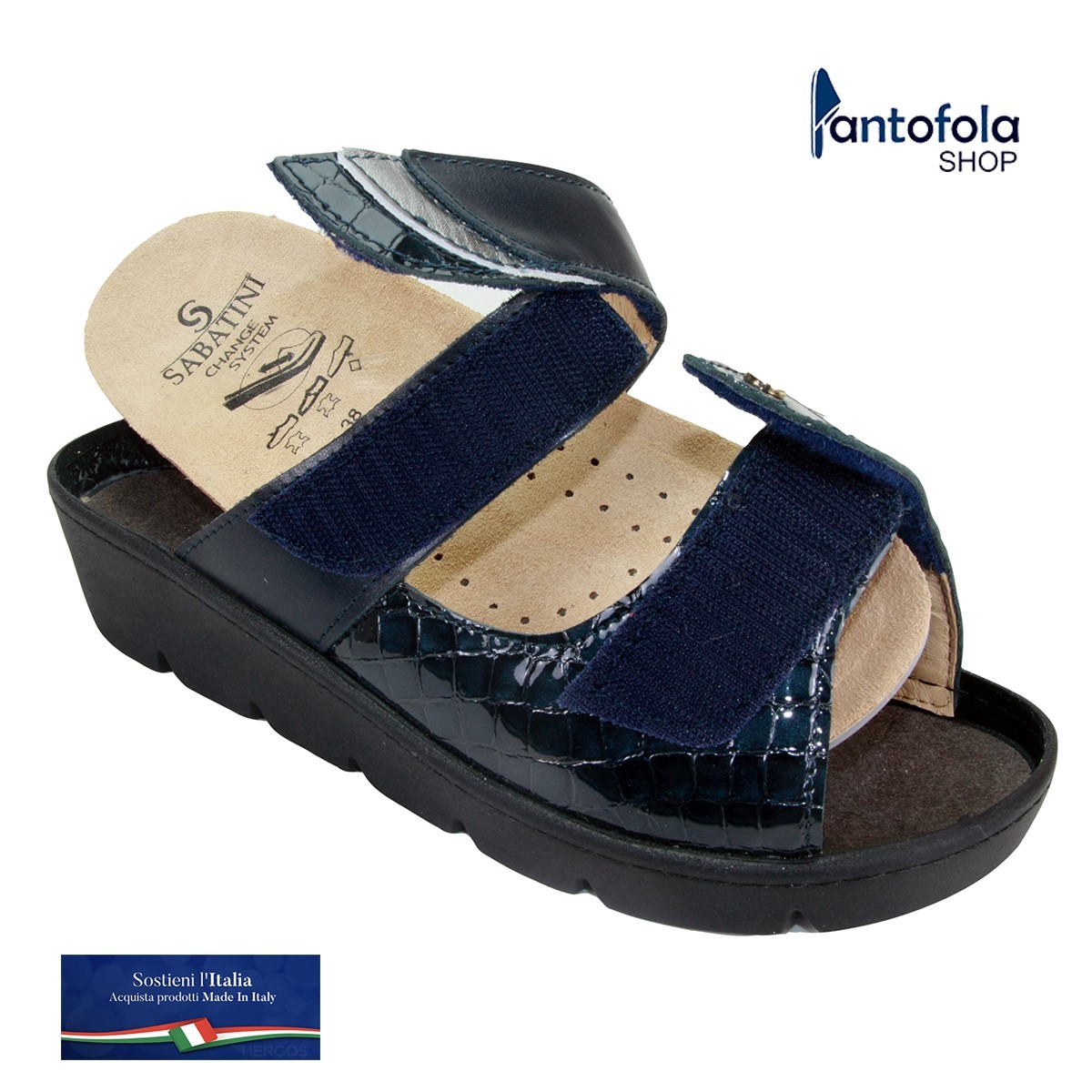 S 1070 Blu Nairobi - Calzatura comoda, plantare estraibile - Vera pelle