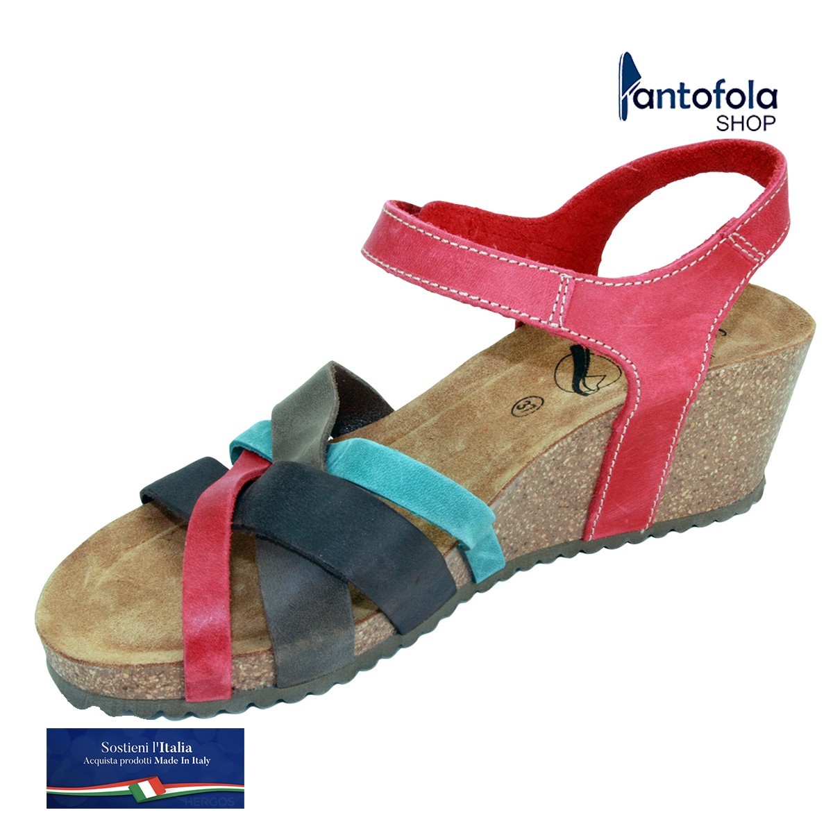 Sabatini 4008 Multicolor Giallo - Sandalo comodo - Vera pelle