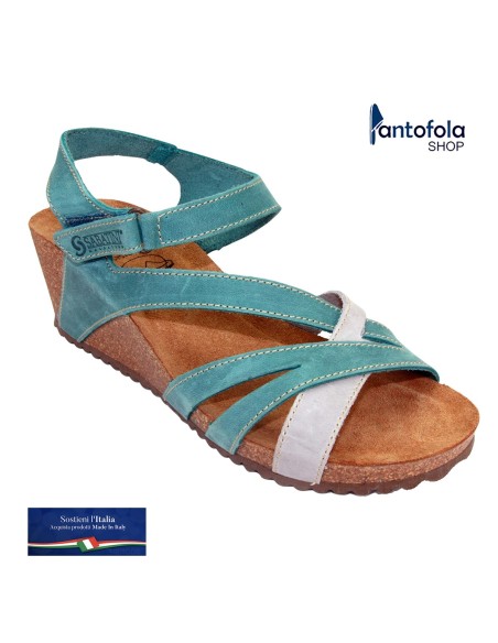 Sabatini 4351 Jeans/Grigio - Sandalo comodo - Vera pelle