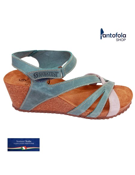 Sabatini 4351 Jeans/Grigio - Sandalo comodo - Vera pelle