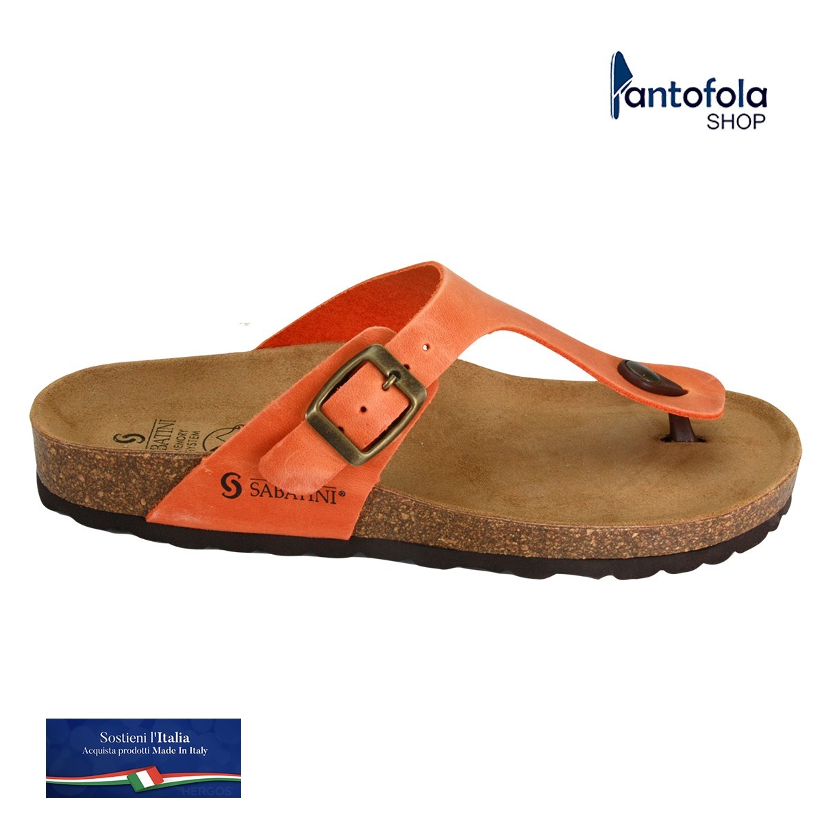 Sabatini S 6100 Arancio Crazy- Calzatura comoda e pratica - Vera pelle