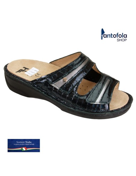 H 158 Blu Navonaelast- Calzatura specifica per alluce valgo, plantare estraibile - Vera pelle