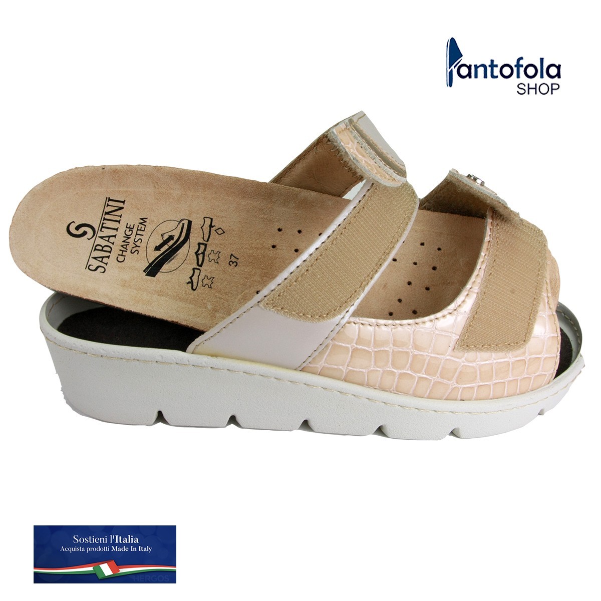 S 1070 Beige Nairobi - Calzatura comoda, plantare estraibile - Vera pelle