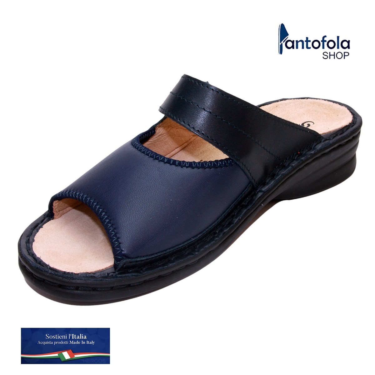 Sabatini S 146 Blu Foroelast - Calzatura specifica per alluce valgo, plantare estraibile - Vera pelle