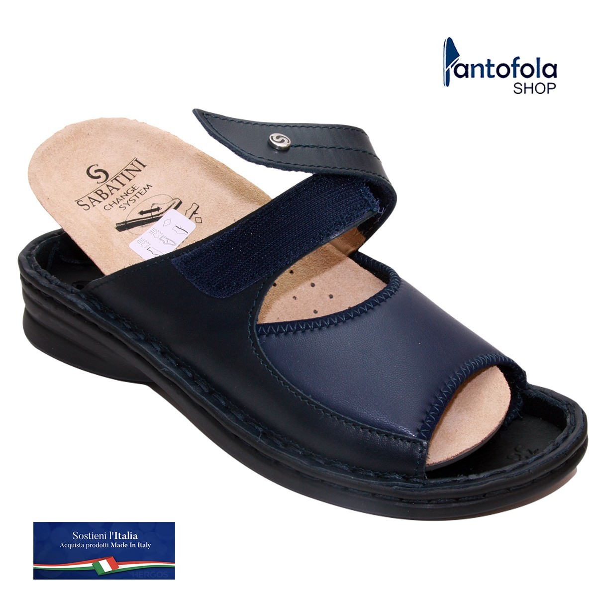 Sabatini S 146 Blu Foroelast - Calzatura specifica per alluce valgo, plantare estraibile - Vera pelle