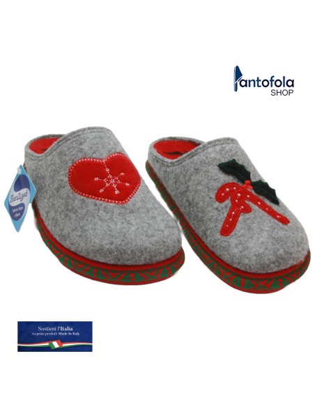 Hergos H 1027 Grigio - Calzatura comoda in Lana cotta - Plantare estraibile